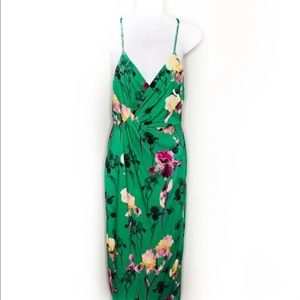 Green, floral print ASOS dress, size 2.
